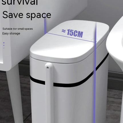 Pop Top Trash Can Plastic Trash Can with Lid Bathroom Kitchen Bedroom Office Oval Split Trash Can