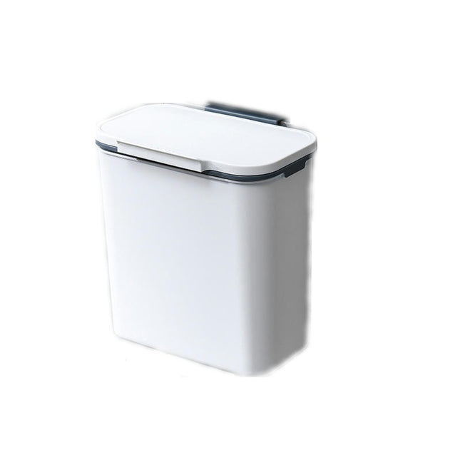 Kitchen Cabinet Door Hanging Trash Can with Lid, Bathroom Small Under Sink Trash Can Wall Mounted