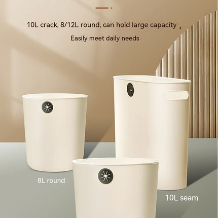Plastic Waste Paper Bin Basket 8L/12L Waste Rubbish Trash Can Round Kitchen Bathroom Bedroom Office Garbage Dustbin