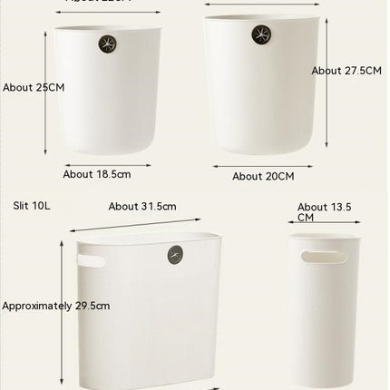 Plastic Waste Paper Bin Basket 8L/12L Waste Rubbish Trash Can Round Kitchen Bathroom Bedroom Office Garbage Dustbin