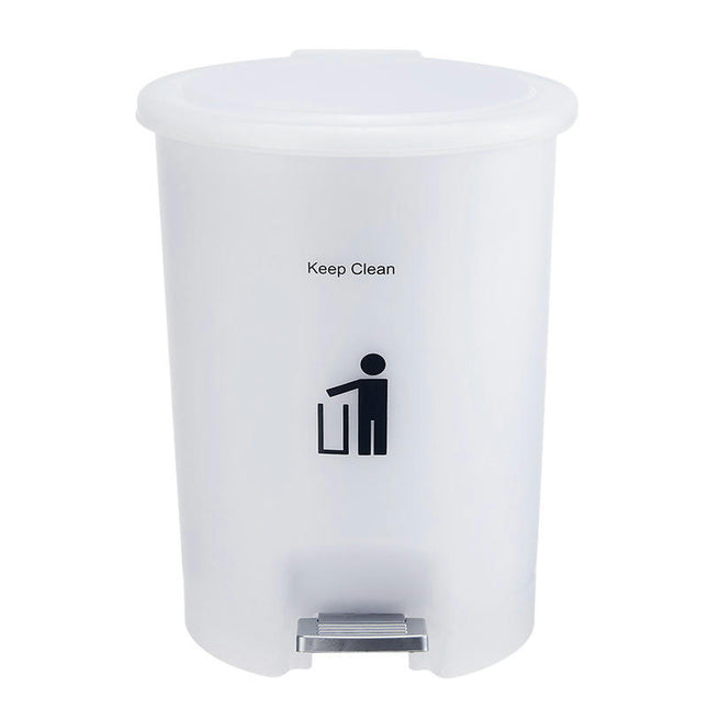 Footed Plastic Trash Can with Removable Liner Bucket and Handle for Bathroom Kitchen Craft Room Office and Garage