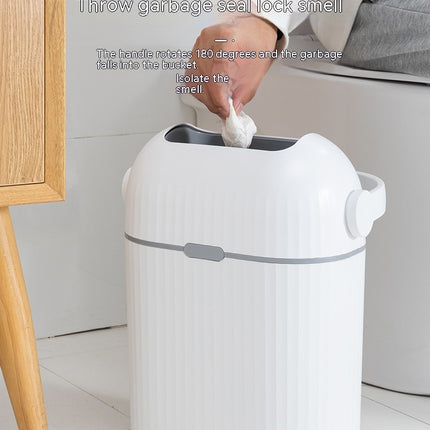 Flip Top Trash Can with Handle Odor Resistant Trash Can Bathroom Bedroom Trash Organizer