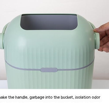 Flip Top Trash Can with Handle Odor Resistant Trash Can Bathroom Bedroom Trash Organizer