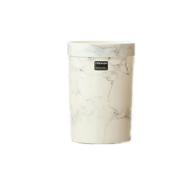Marbled Plastic Trash Can - Large Spacious Trash Can - For Kitchen Bedroom Living Room Bathroom