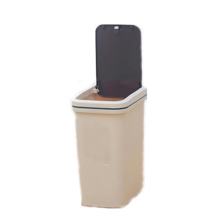 Bathroom Garbage Can with Pop-up Lid,Plastic Trash Bin, Waste Basket for Kitchen Bedroom Office