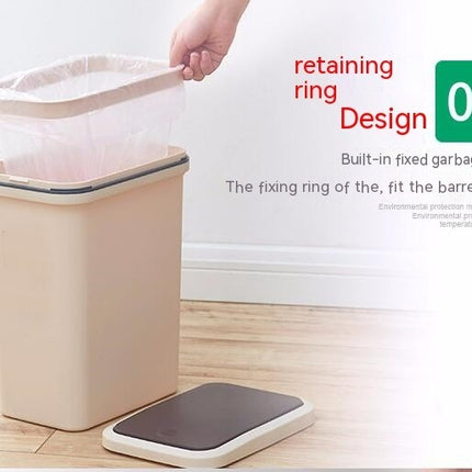 Bathroom Garbage Can with Pop-up Lid,Plastic Trash Bin, Waste Basket for Kitchen Bedroom Office