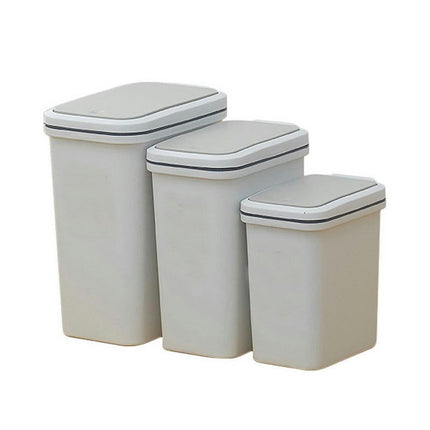 Bathroom Garbage Can with Pop-up Lid,Plastic Trash Bin, Waste Basket for Kitchen Bedroom Office