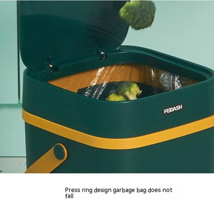 Kitchen Food Waste Bin with Lid and Portable Compost Bin, Odorless Food Scraps Container