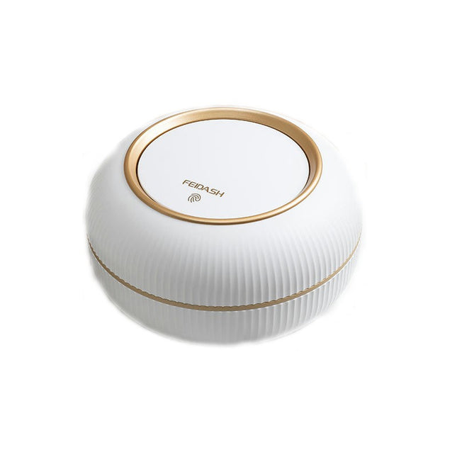 Round Trash Can with Lid,Garbage Bin with Push Button, Modern Waste Basket for Bedroom Bathroom Living Room Office