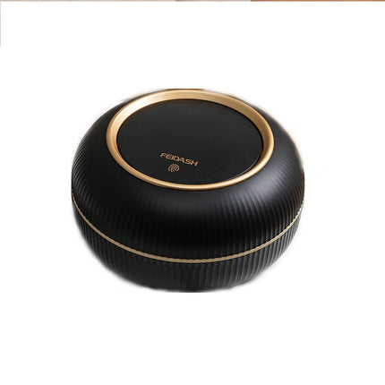 Round Trash Can with Lid,Garbage Bin with Push Button, Modern Waste Basket for Bedroom Bathroom Living Room Office