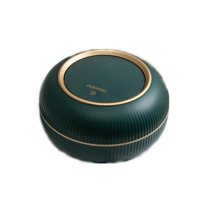 Round Trash Can with Lid,Garbage Bin with Push Button, Modern Waste Basket for Bedroom Bathroom Living Room Office