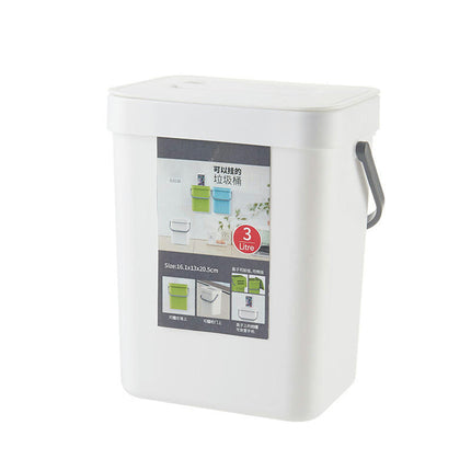 Kitchen Compost Bin, Hanging Trash Can with Lid for  Cabinet Door, Under Sink, Waste basket in bathroom