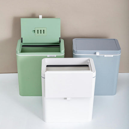 Kitchen Compost Bin, Hanging Trash Can with Lid for  Cabinet Door, Under Sink, Waste basket in bathroom