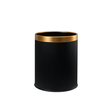 Round Household Double Bin Trash Can Living Room Bedroom Bathroom Printed Plastic Bin