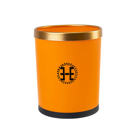 Round Household Double Bin Trash Can Living Room Bedroom Bathroom Printed Plastic Bin