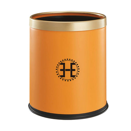 Round Household Double Bin Trash Can Living Room Bedroom Bathroom Printed Plastic Bin