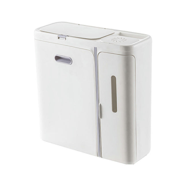 Kitchen Trash Can with Lid,Small Hanging or Standing Plastic Compost Bin for Bathroom Cupboard Bedroom Office