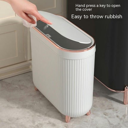 Bathroom Trash Can Clip Seam with Lid Toilet Household Light Luxury Sealed Living Room Bedroom Bathroom Trash Can