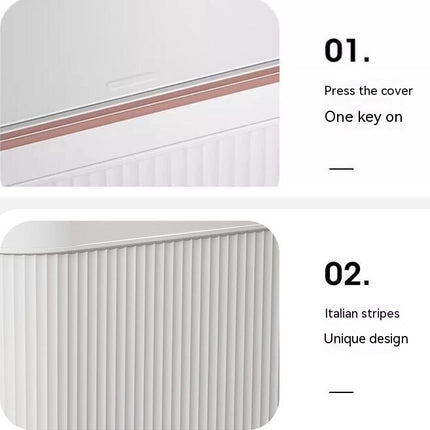 Bathroom Trash Can Clip Seam with Lid Toilet Household Light Luxury Sealed Living Room Bedroom Bathroom Trash Can