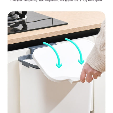 Kitchen Compost Bin, Hanging Kitchen Cabinet Door Cupboard Bins with Lid or Wall Sticking Bathroom Trash Can