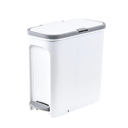 Bathroom Trash Can Living Room Kitchen Dual Purpose Push Down Footed Narrow Slit Paper Basket with Lid