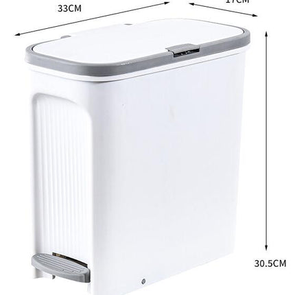 Bathroom Trash Can Living Room Kitchen Dual Purpose Push Down Footed Narrow Slit Paper Basket with Lid