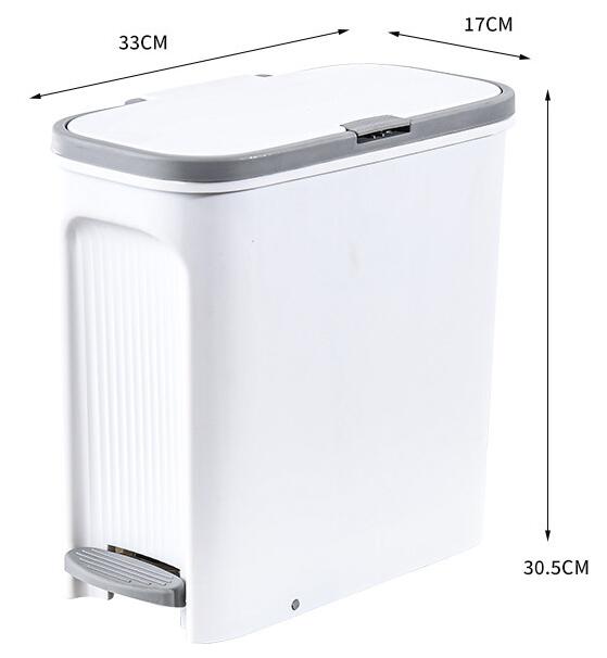 Bathroom Trash Can Living Room Kitchen Dual Purpose Push Down Footed Narrow Slit Paper Basket with Lid