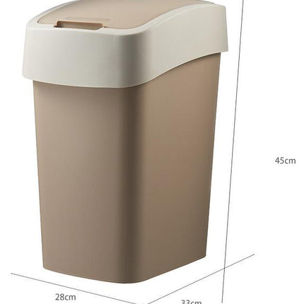 Premium Wastebasket Square Flip Kitchen Living Room Bathroom Wastebasket 25 Liters