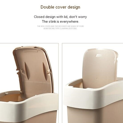 Premium Wastebasket Square Flip Kitchen Living Room Bathroom Wastebasket 25 Liters