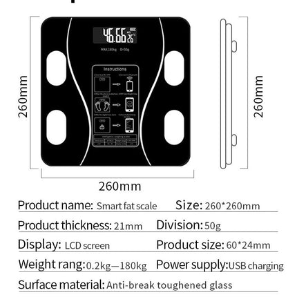 Scale Digital Bathroom Body Weight Scale, Body Fat Smart BMI Scale, Body Composition Scale