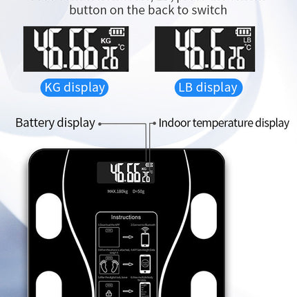 Scale Digital Bathroom Body Weight Scale, Body Fat Smart BMI Scale, Body Composition Scale