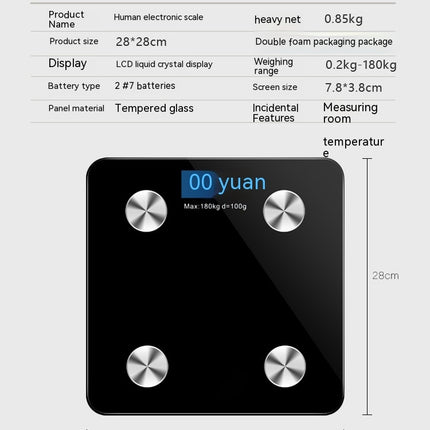 Body Fat Scale Display Weight Scale Digital Bluetooth Bathroom Smart Scale for BMI