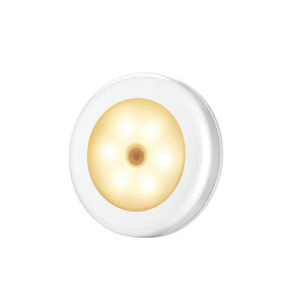 Wireless Round Motion Sensor LED Night Light Battery Powered Cabinet Night Lamp Bedside Lights For Bedroom Home Closet Lighting