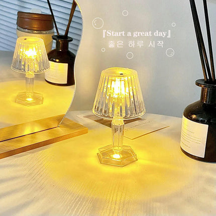 1Pcs LED Crystal Desk Lamp Projetor Acrylic Diamond Table Lamp LED Night Lights Bedside Lighting Light For Bedroom Decorations