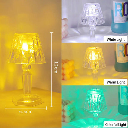 1Pcs LED Crystal Desk Lamp Projetor Acrylic Diamond Table Lamp LED Night Lights Bedside Lighting Light For Bedroom Decorations