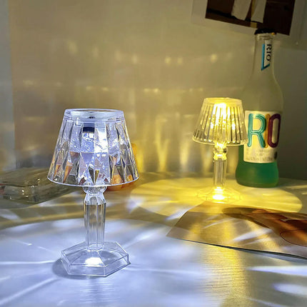 1Pcs LED Crystal Desk Lamp Projetor Acrylic Diamond Table Lamp LED Night Lights Bedside Lighting Light For Bedroom Decorations