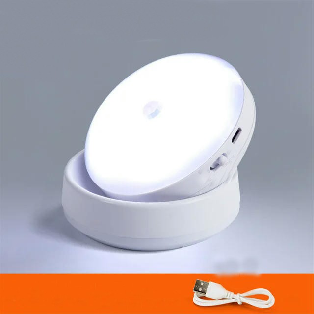 360 Rotated PIR Motion Sensor LED Night Light Wall Lamps Rechargeable  Under Cabinet Light Wireless Closet Night Lamp