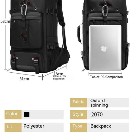 Large Capacity Travel Backpack Mountaineering Bag Waterproof Backpack with USB Charging Port