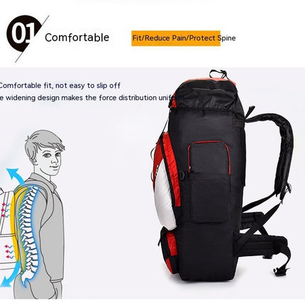 Outdoor Backpack Hiking Mountaineering Bag Travel Backpack Men and Women Large Capacity Backpack