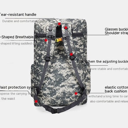 Outdoor Backpack,Large Capacity Waterproof Camouflage Mountaineering Bag, Travel Hiking Backpack