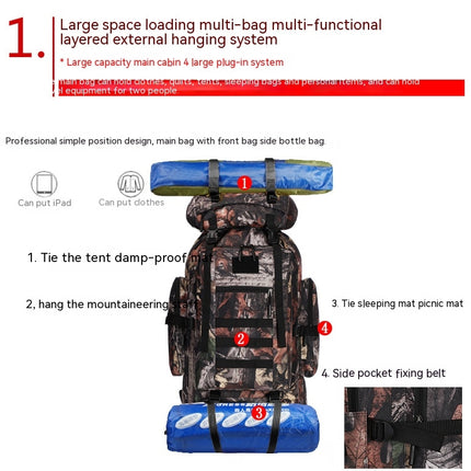 Large Capacity Outdoor Sports Mountaineering Bag For Men And Women Camping Backpack