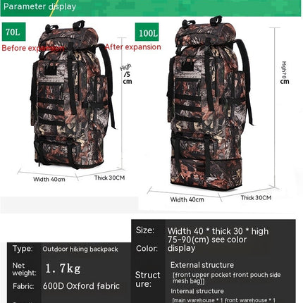 Large Capacity Outdoor Sports Mountaineering Bag For Men And Women Camping Backpack