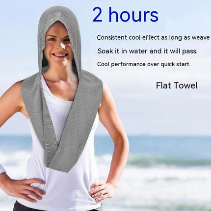 Hooded Pullover Towel Beach Camping Gym Quick Dry Sports Cool Towel Headband