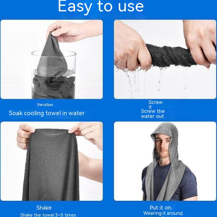 Cooling Hoodie Towel, Quick Drying Absorbent Cooling Towels for Neck and Face, UV Sun Protection Cooling Neck Wraps