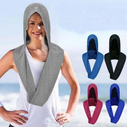 Cooling Hoodie Towel, Quick Drying Absorbent Cooling Towels for Neck and Face, UV Sun Protection Cooling Neck Wraps