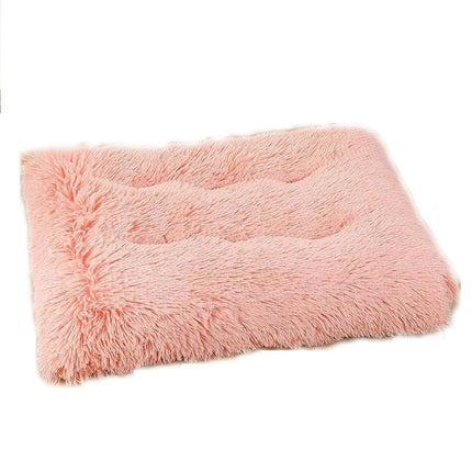 Fluffy Calming Dog Bed Washable Dog Crate Mat Plush Rectangle Pet Bed with Anti-Slip Backing