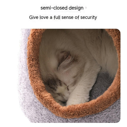 Indoor Cat Bed for Cats - Washable Bear Head Cat Bed Cave, Soft Plush Non-Warping Pet Bed
