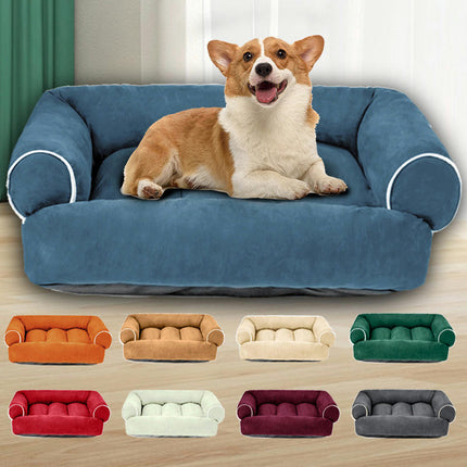 Large Washable Pet Sofa Bed with Removable Washable Cover Non-Slip Bottom Foam Pet Sofa Bed