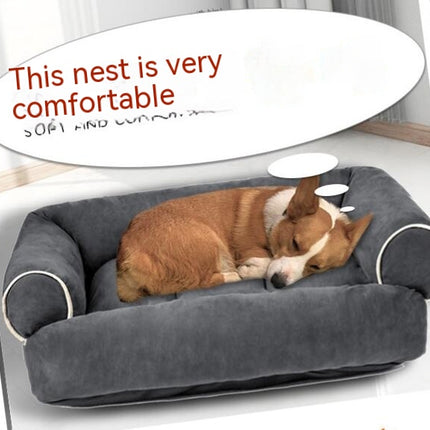 Large Washable Pet Sofa Bed with Removable Washable Cover Non-Slip Bottom Foam Pet Sofa Bed