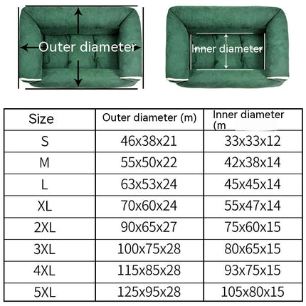 Large Washable Pet Sofa Bed with Removable Washable Cover Non-Slip Bottom Foam Pet Sofa Bed